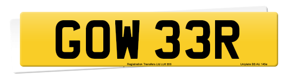 Registration number GOW 33R